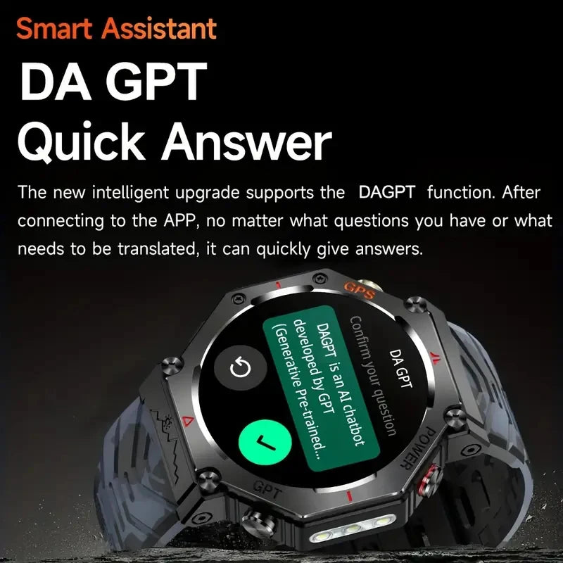 Men’s GPS Military Smartwatch with Bluetooth Calls