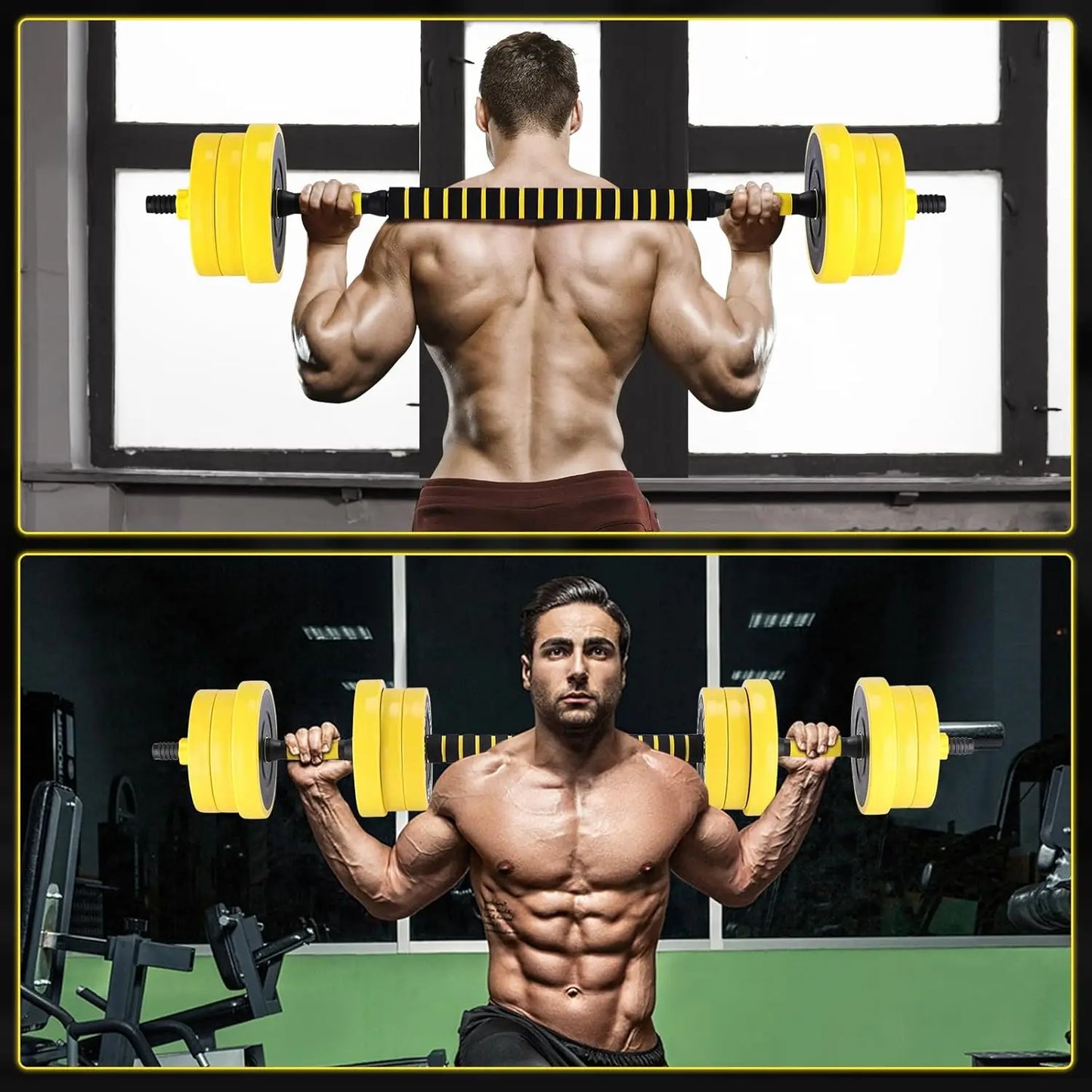 2‑in‑1 Adjustable 44 lb Dumbbell Barbell
