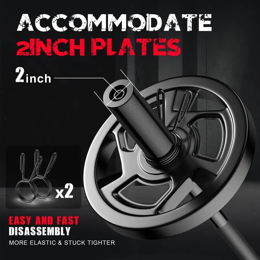 2In Weight Lifting Bar Standard Straight Barbell