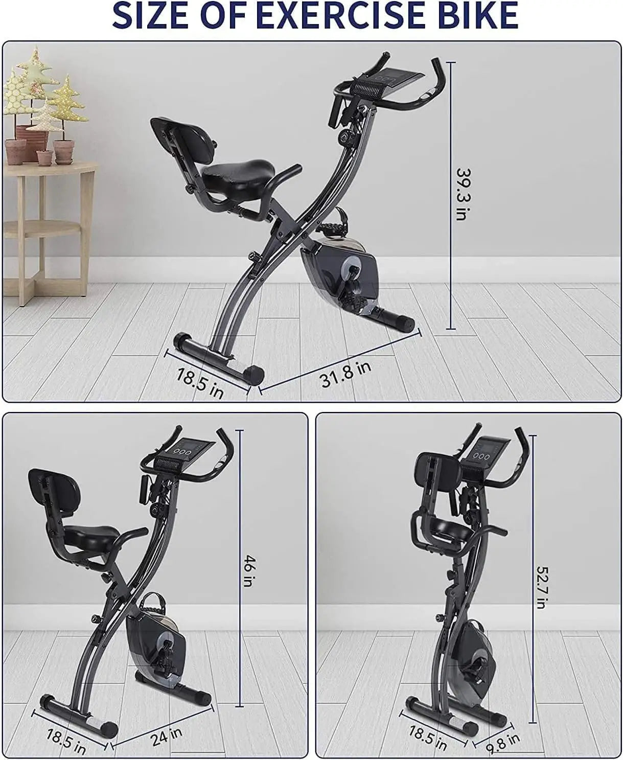 Folding Magnetic Upright Stationary Bike with Pulse Sensor
