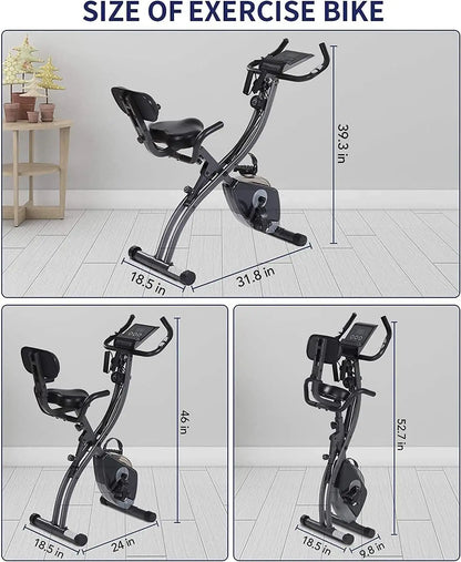 Folding Magnetic Upright Stationary Bike with Pulse Sensor