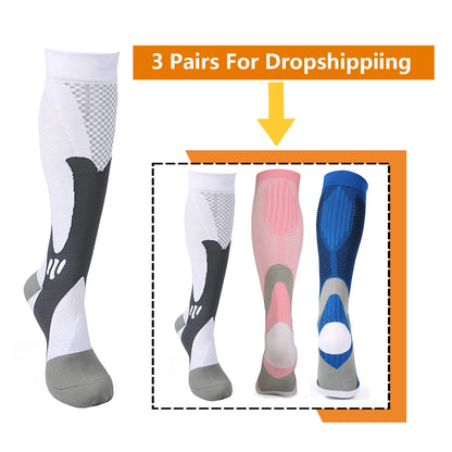 Medical Athletic Nylon Compression Socks Three‑Pair Set