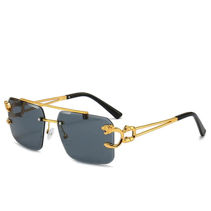 Luxury Square Sunglasses Brand Designer Vintage Rimless