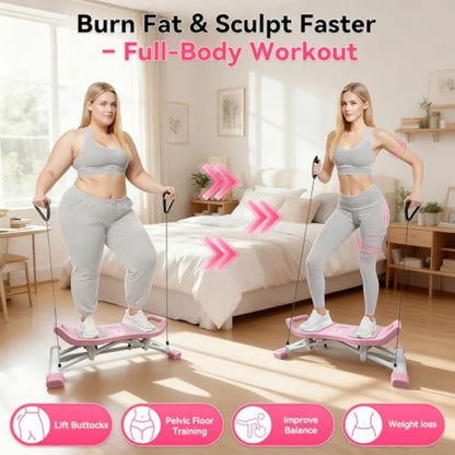 Pink Home Ski Stepper Full‑Body Cardio Trainer