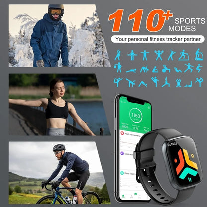 HD touchscreen fitness watch with Bluetooth calls