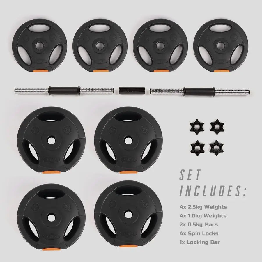 Adjustable 2 in 1 Barbell Weight Set for Strength Training