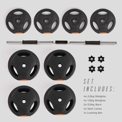 Adjustable 2 in 1 Barbell Weight Set for Strength Training