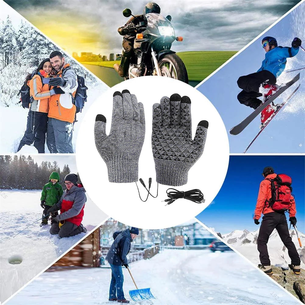 USB Electric Heated Gloves Full Finger Non-Slip
