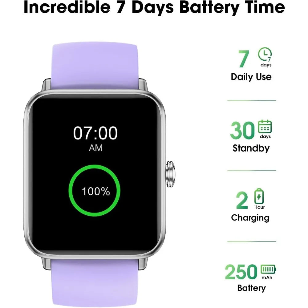 Waterproof Fitness Smartwatch: Heart, Sleep, Touchscreen Tracker