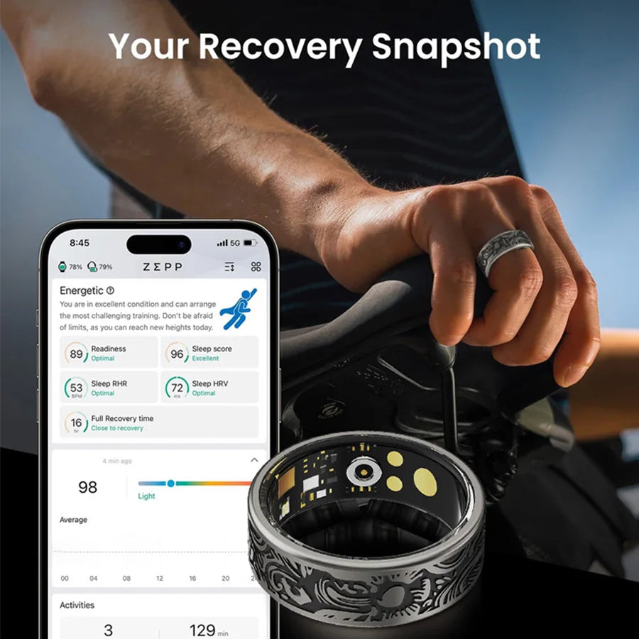 Smart Waterproof Fitness Ring with Sleep Tracking