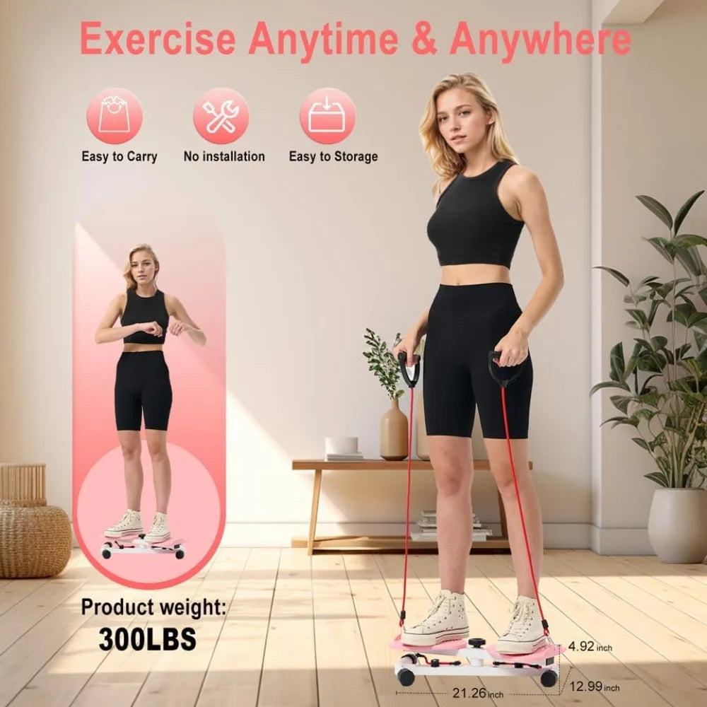 Slim‑waist noiseless 300‑lb twist board machine