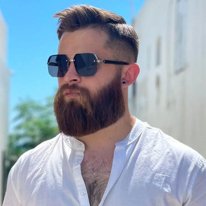 Sunglasses Rectangle Fashion Metal Frame Women Men  ﻿