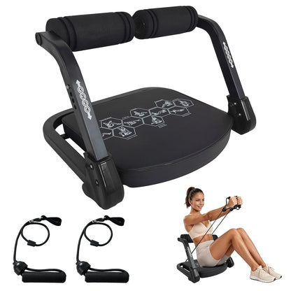 Black Ab Core Trainer Machine with Resistance Bands