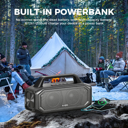 80W Speakers Bluetooth Wireless, Portable Outdoor Speakers