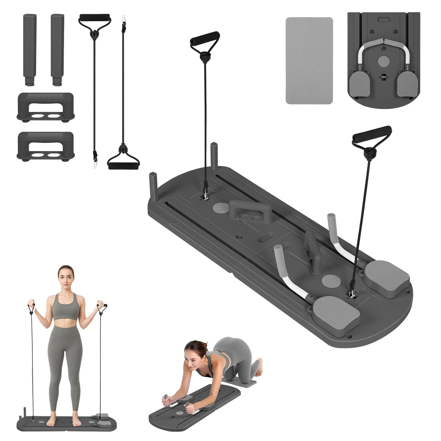Black 8‑in‑1 Abdominal Trainer Core Machine