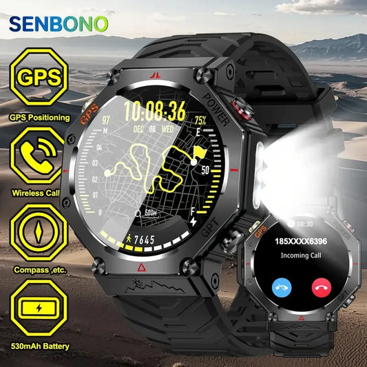 Men’s GPS Military Smartwatch with Bluetooth Calls