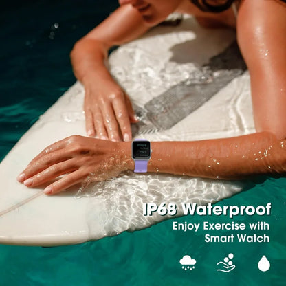 Waterproof Fitness Smartwatch: Heart, Sleep, Touchscreen Tracker