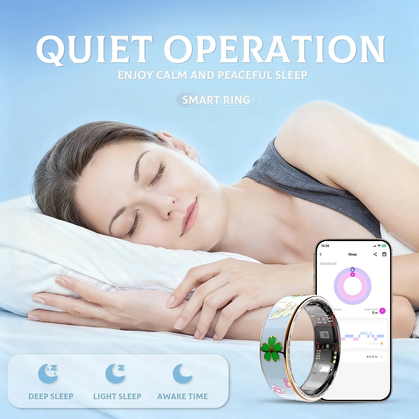 Blue Dragonfly Lotus Smart Ring Health Tracker