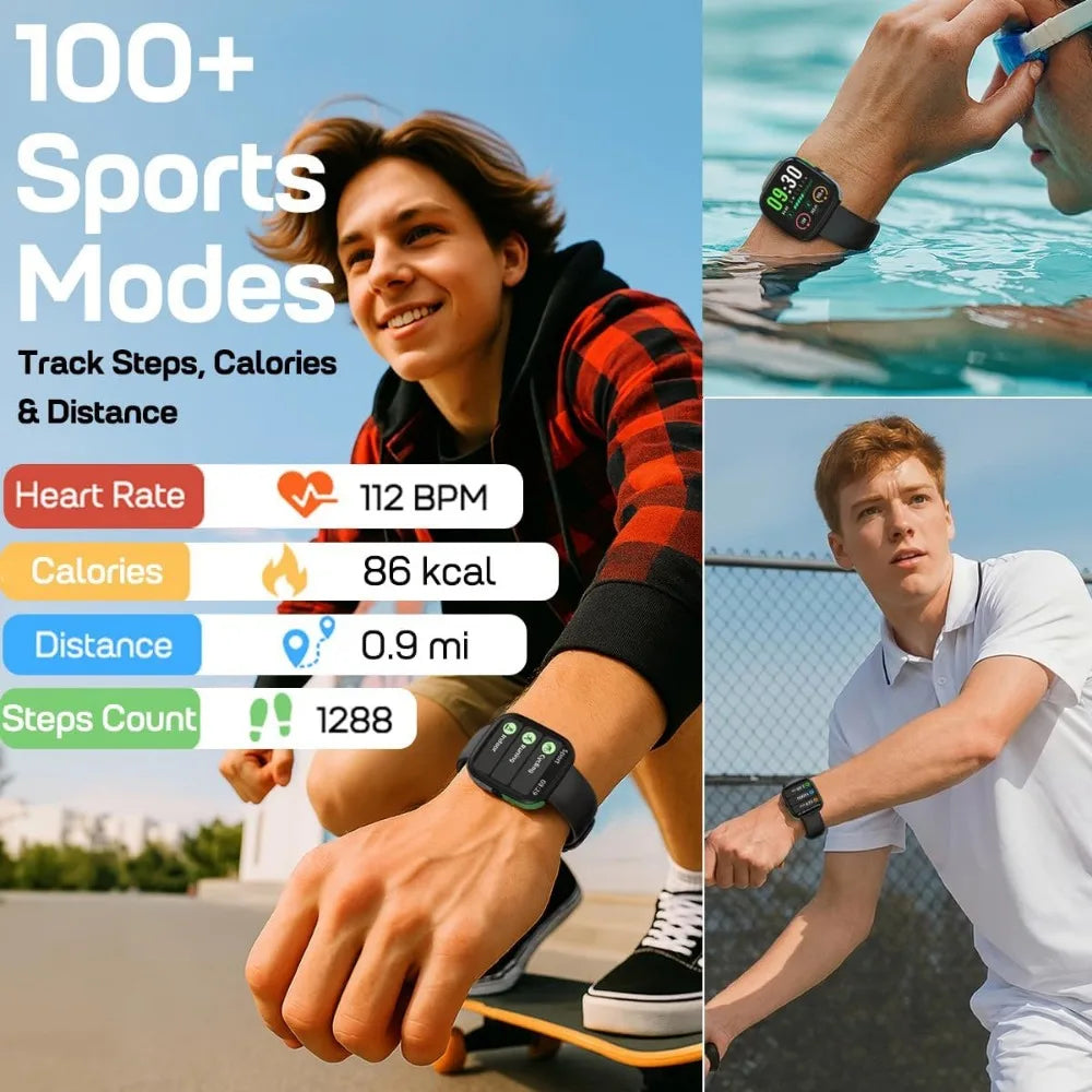 Waterproof fitness watch with full health tracking