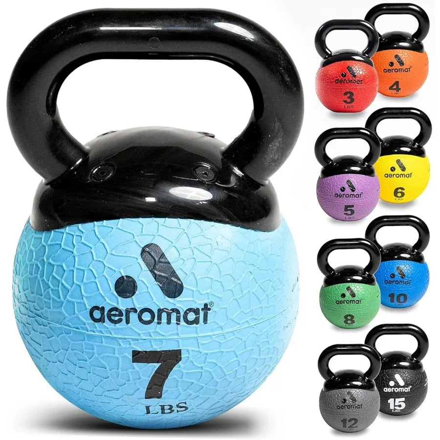 Weighted Exercise Medicine Ball with Anti-Slip Grip & Wide Handle,