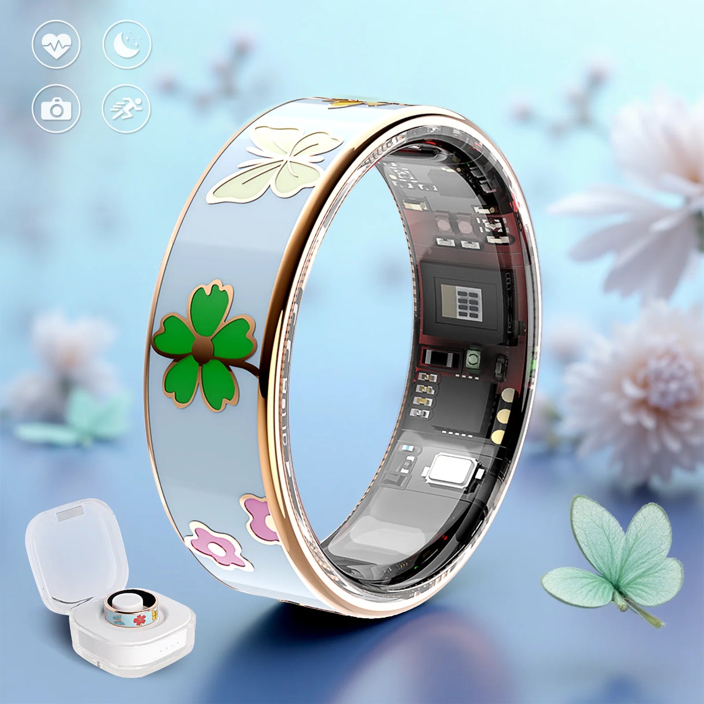 Blue Dragonfly Lotus Smart Ring Health Tracker