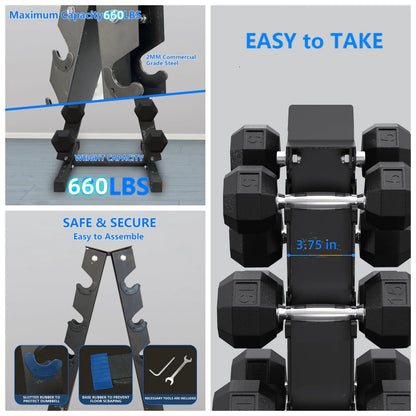 Dumbbell Rack Stand Only, Steel A-Frame for Home Gym