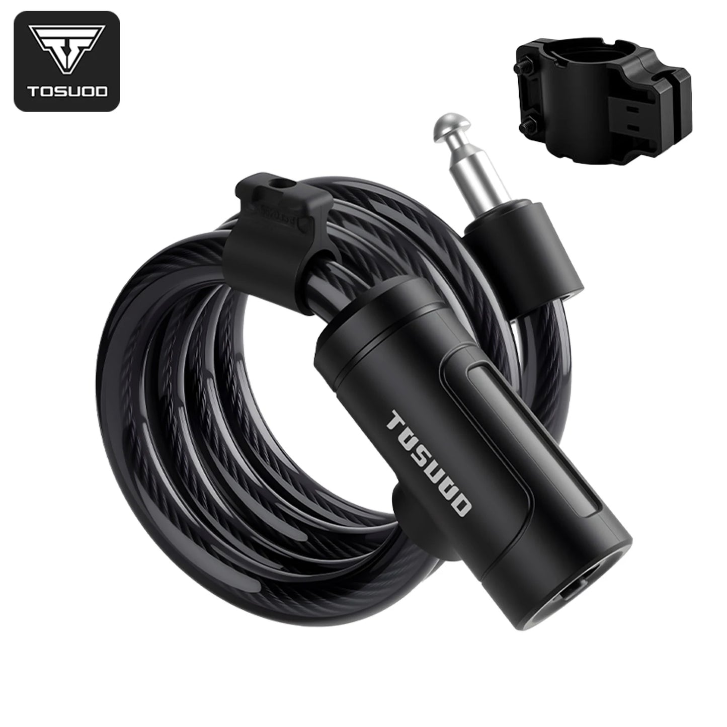 TOSUOD Anti‑Theft Bicycle Cable Lock With Bracket