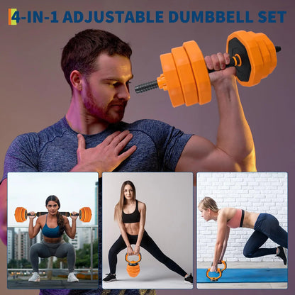 4‑in‑1 Adjustable Dumbbell Barbell Home Gym Set
