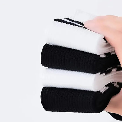 6/10/20 Pairs Men Women Striped Round Neck Socks