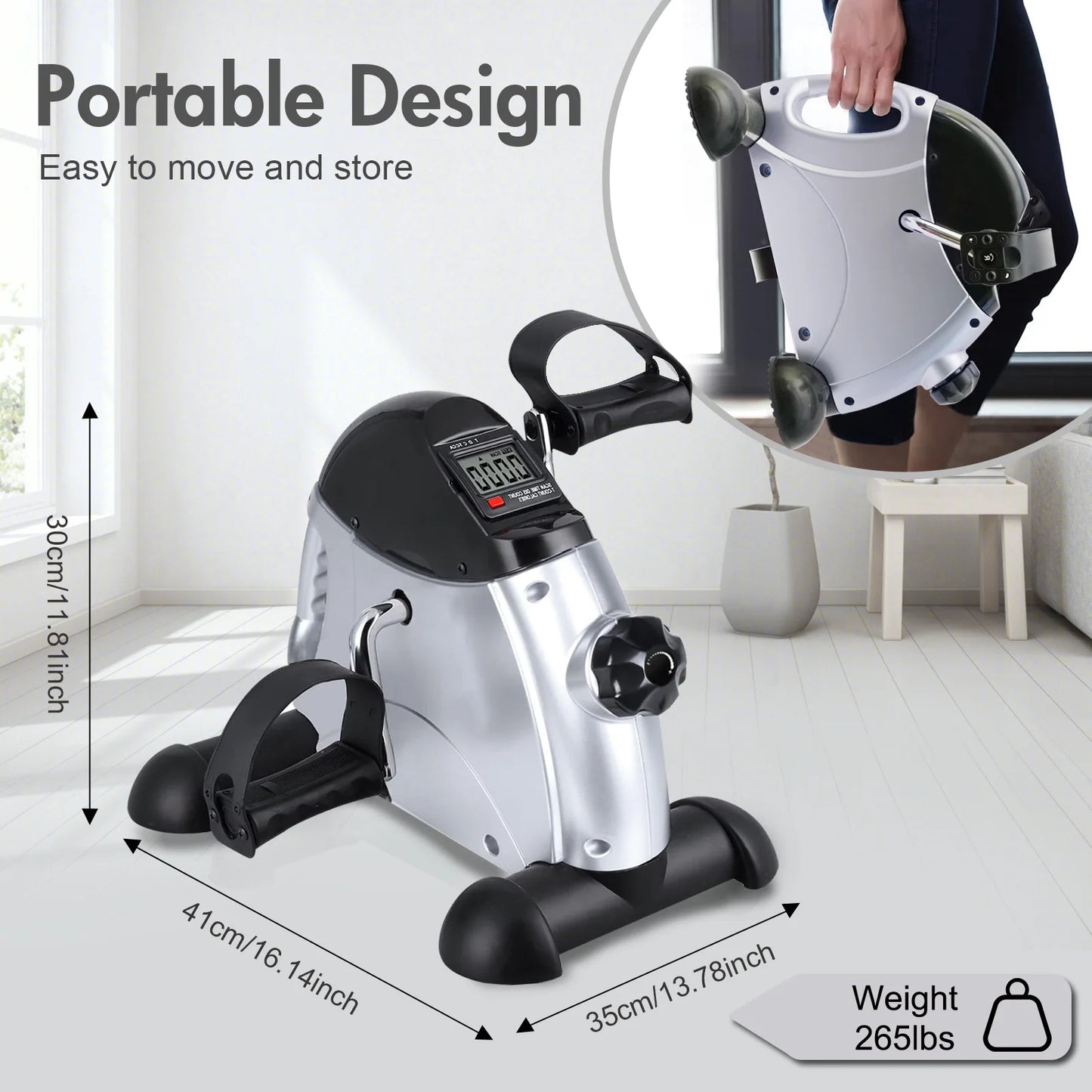 Motorized Under‑Desk Pedal Exerciser with LCD Display