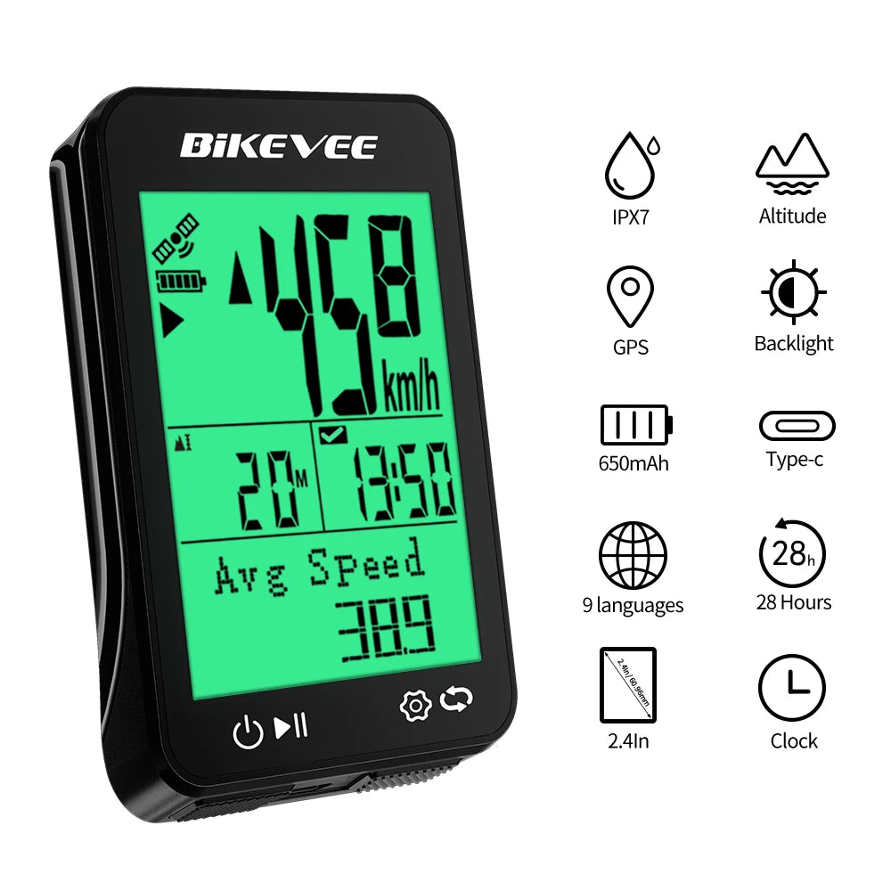 Multi‑Language GPS Bike Speedometer Cycling Computer