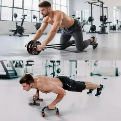 Ab Roller Kit with Bands and Accessories