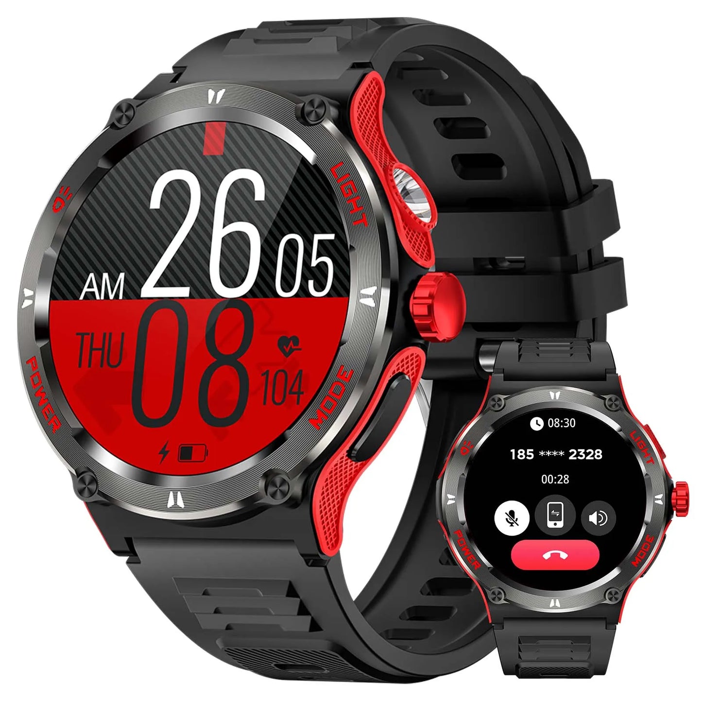 Smart Men’s Waterproof Watch with Compass Flashlight