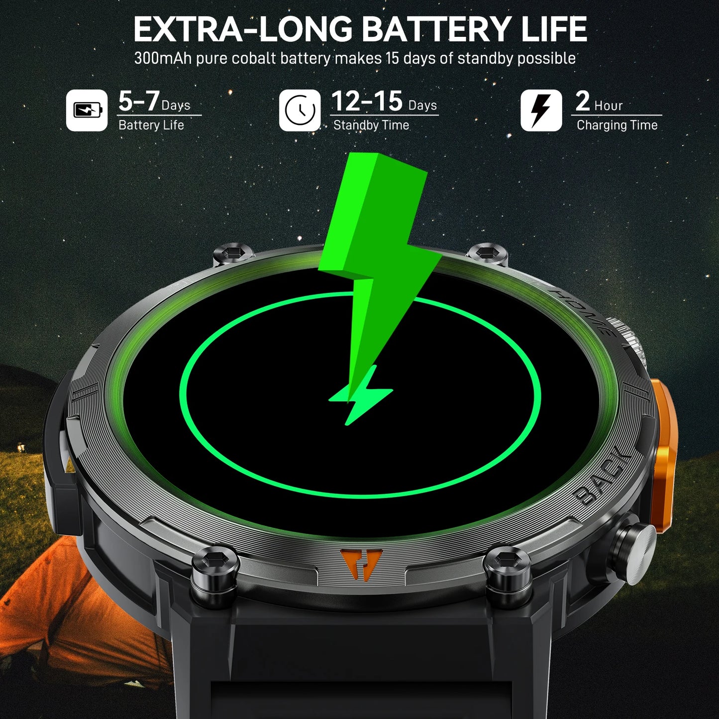 LaNikar KE3 Steel‑Ring Bluetooth Health Smartwatch