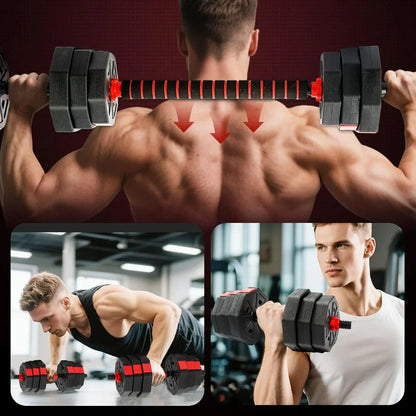 Adjustable Free‑Weight Dumbbell Barbell Home Gym Set