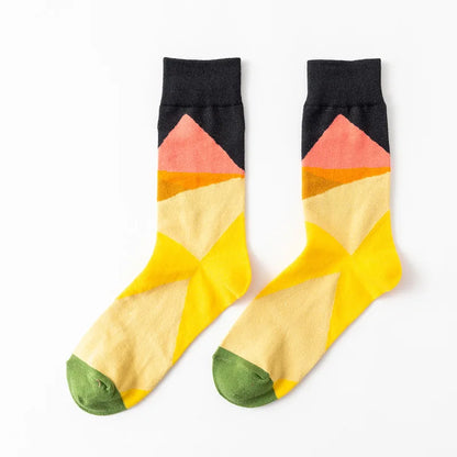 1 Pair Women Socks Cartoon Art Flower