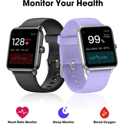 Waterproof Fitness Smartwatch: Heart, Sleep, Touchscreen Tracker