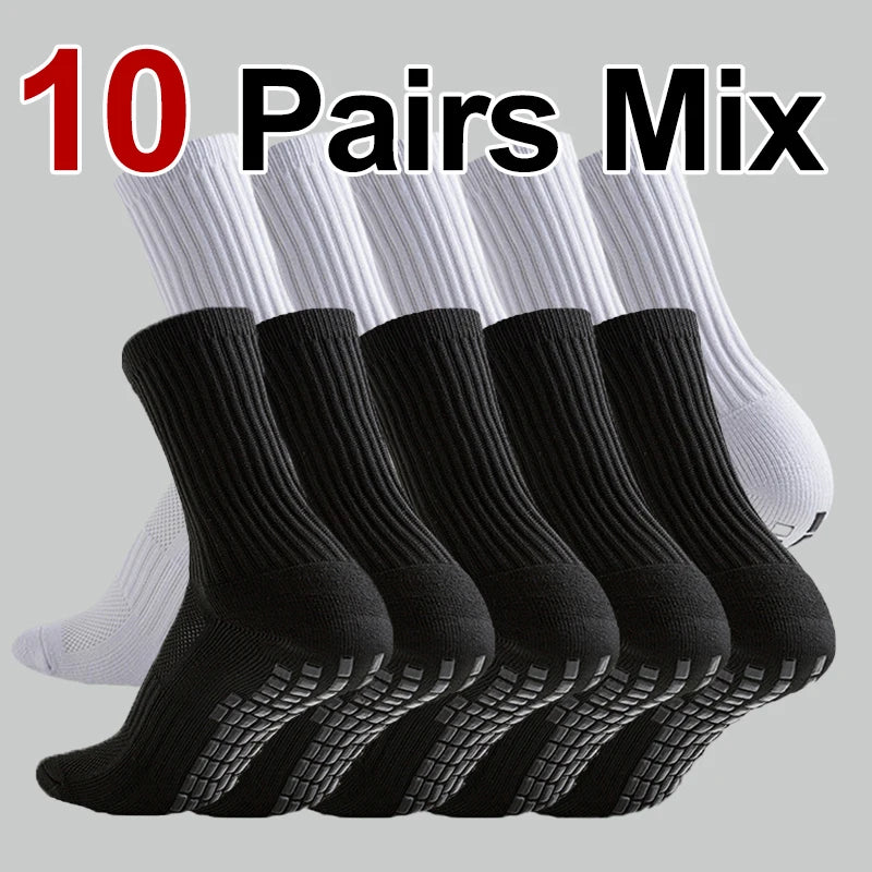 1/4/10 Pairs Men Women Non Slip Sports Socks