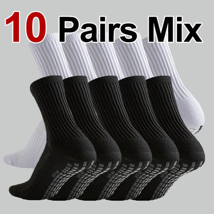 1/4/10 Pairs Men Women Non Slip Sports Socks