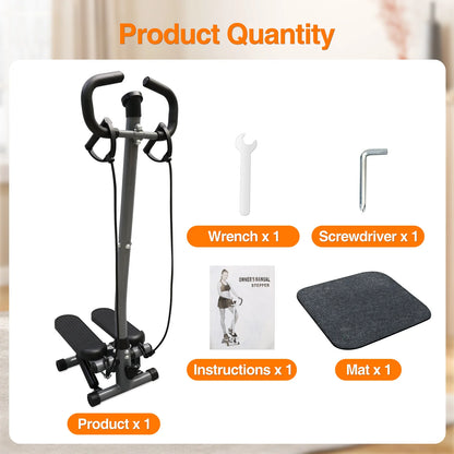 Twist Stepper Machine with Handlebar and Bands
