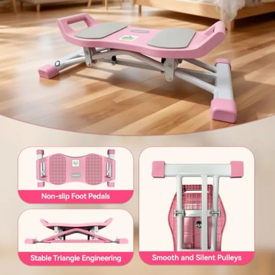 Pink Home Ski Stepper Full‑Body Cardio Trainer