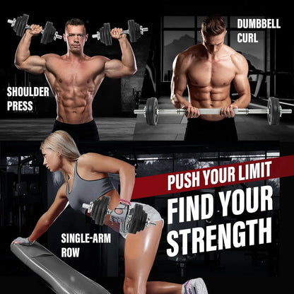 Adjustable Dumbbell Set with Weight Plates, 40lbs to 200lbs