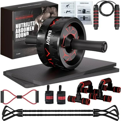 Ab Roller Kit with Bands and Accessories