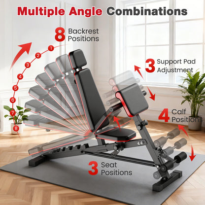 Dumbbell Bench Roman Chair Adjustable Foldable Training Weight Bench