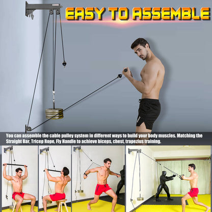 Fitness Cable Pulley System Wall Mounted LAT Pulldown Machines