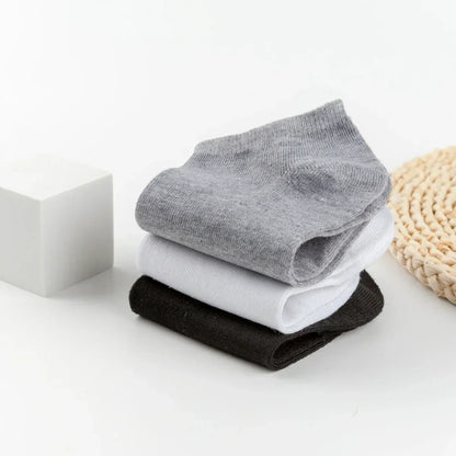 Unisex Breathable Cotton Solid Ankle Socks Pack