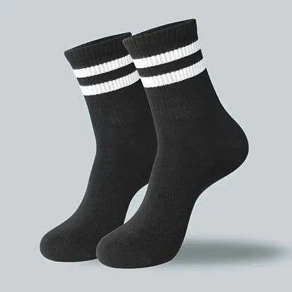 6/10/20 Pairs Men Women Striped Round Neck Socks