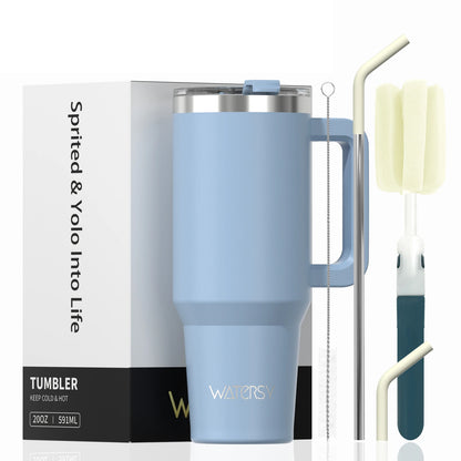 30/40oz Tumbler With Handle and Straw Stainless Steel Thermal