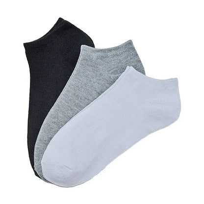 Unisex Breathable Cotton Solid Ankle Socks Pack