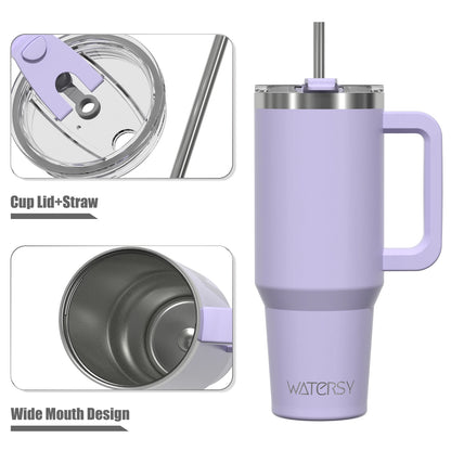 30/40oz Tumbler With Handle and Straw Stainless Steel Thermal
